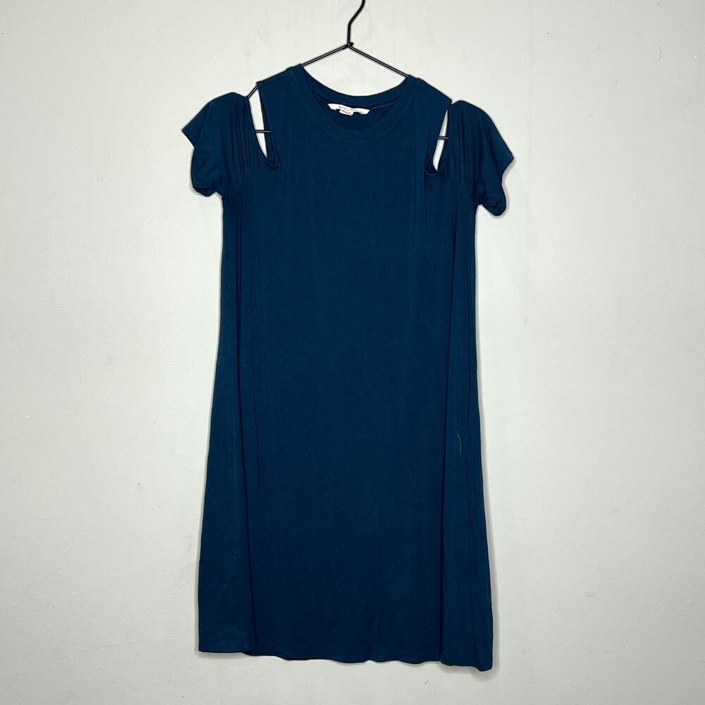 American Eagle Outfitters Soft & Sexy Blue Cold Shoulder Shift Dress Size Medium